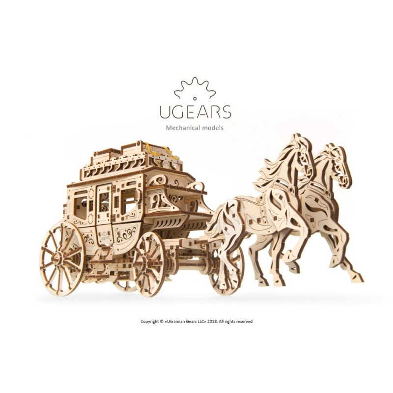 Ugears Конструктор 3D пазл Почтовый дилижанс  70045